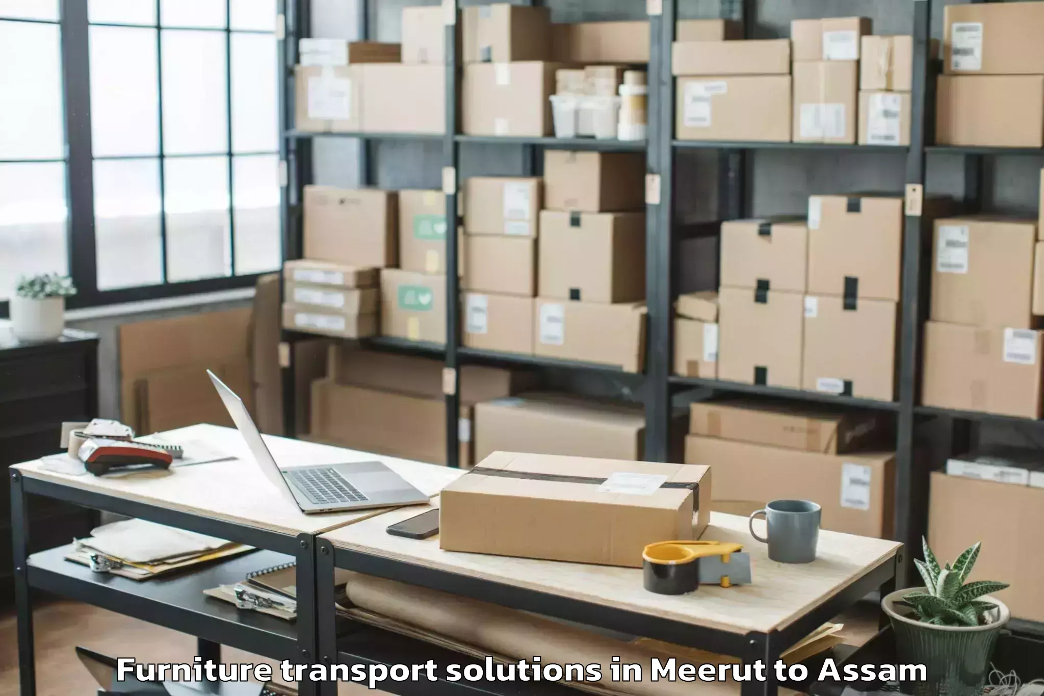 Hassle-Free Meerut to Dhubri Pt Furniture Transport Solutions